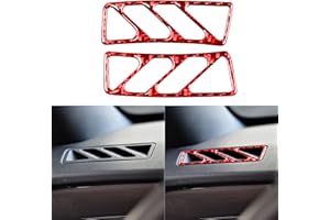 ​NVCNX Real Premium Carbon Fiber Compatible with Chevy/Chevrolet Camaro 2010-2015 2011 2012 2013 2014 Dashboard Defogger Air Vent Outlet Frame Dash Trim Cover Car Interior Accessories Red