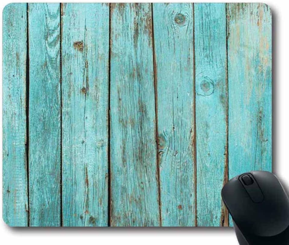 Turquoise Wood Teal Barn Wood Weathered Beach Mouse Pad