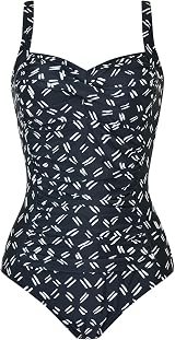 WIN.MAX One Piece Swimsuit Tummy Control Ruched Padded Plus Size UK16 view 5