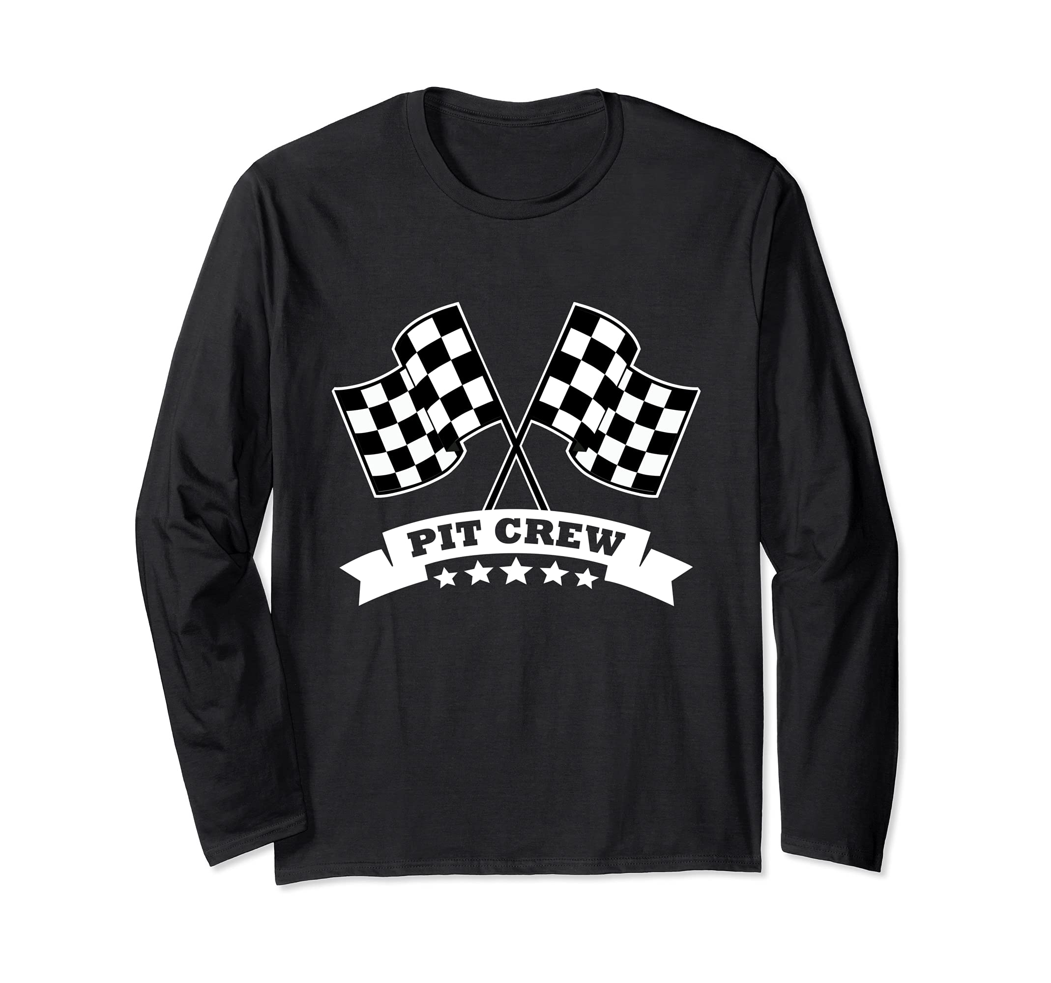 Pit Crew for Race Car Parties White Banner Long Sleeve T-Shirt