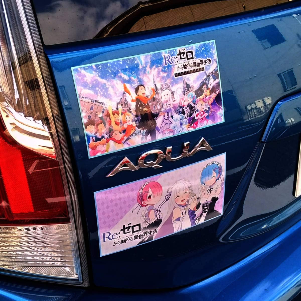 Amazon D Re ゼロから始める異世界生活 2枚セット 自動車用強力マグネット光沢ステッカー Uv 防水加工 週末痛車 リゼロ メモリースノー おもちゃ ホビー