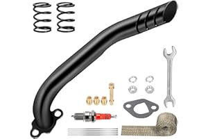 XIKOBY 212cc Exhaust Pipe Kit Compatible with Predator 212 196cc 224cc Coleman Mini Bike CT200U CT200U-EX BT200X KT196 Go Kart Baja Warrior GX160 GX200 OHV Clone Engine Parts w/Valve Springs (Black)