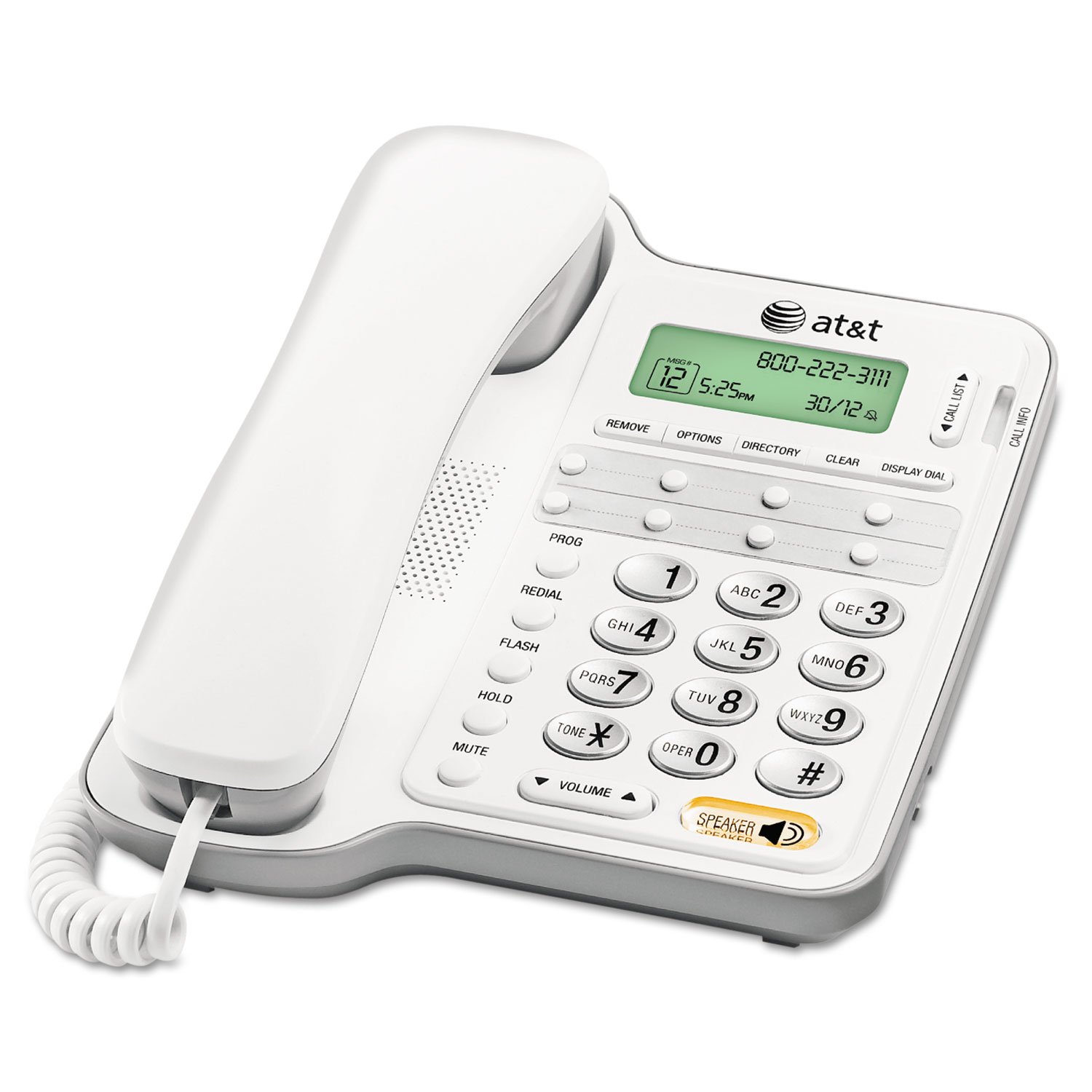 Photo 1 of AT&T CL2909 Corded Phone with Speakerphone and Caller ID/Call Waiting, White