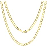 Nuragold 14k Real Yellow Gold Solid Cuban Curb Link 5mm Chain Necklace (16"-30") Italian Jewelry for Men & Women