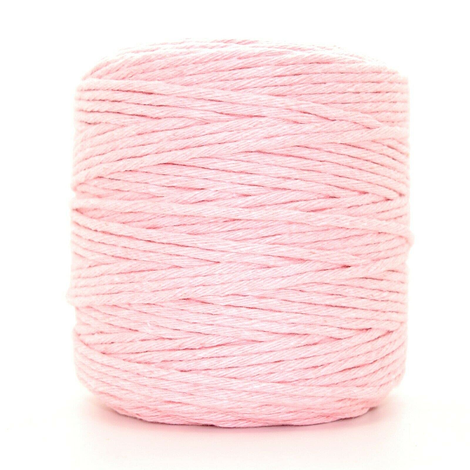 Premium Pink Macrame Cord, 300 m / 984 ft of 2 mm Thick Natural Cotton Thread Yarn Macrame Rope for Wall Hangings, Plant Hangers, DIY Crafts, Home Decorations, Gift Wrapping (Reel)
