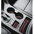 Auovo 2021 Anti-dust Mats for Kia Sportage KX5 Accessories 2017 2018 2019 2020 2021 2022 Custom Interior Cup Holder Inserts Center Console Door Pockets Liners 15pcs Left Hand Driver (Red Trim)