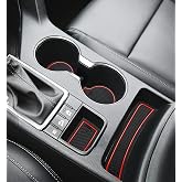 Auovo 2021 Anti-dust Mats for Kia Sportage KX5 Accessories 2017 2018 2019 2020 2021 2022 Custom Interior Cup Holder Inserts Center Console Door Pockets Liners 15pcs Left Hand Driver (Red Trim)