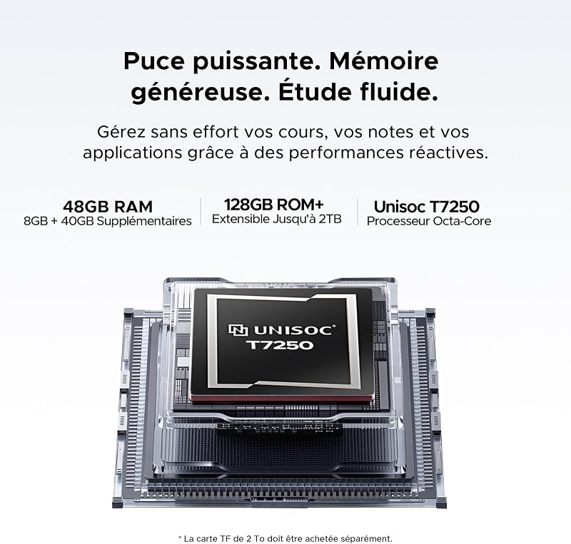 P11 Pro Tablette Android 16, Tablette 11 Pouces avec Gemini AI, 48Go RAM+128Go ROM, Tablette Tactile 2.4K 90Hz, T7250, 13MP+5MP, 8800mAh, 5G WiFi, Tablette avec Clavier, Stylet, Souris-Noir