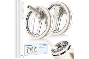 ALDWDY 2 Pack 40 oz Flip Straw Leak Proof Lid for Stanley H2.0 Quencher, Stanley Lid Replacement 40 oz for Stanley Cup Accessories ProTour, No Spill Proof Straw Cover for Stanley