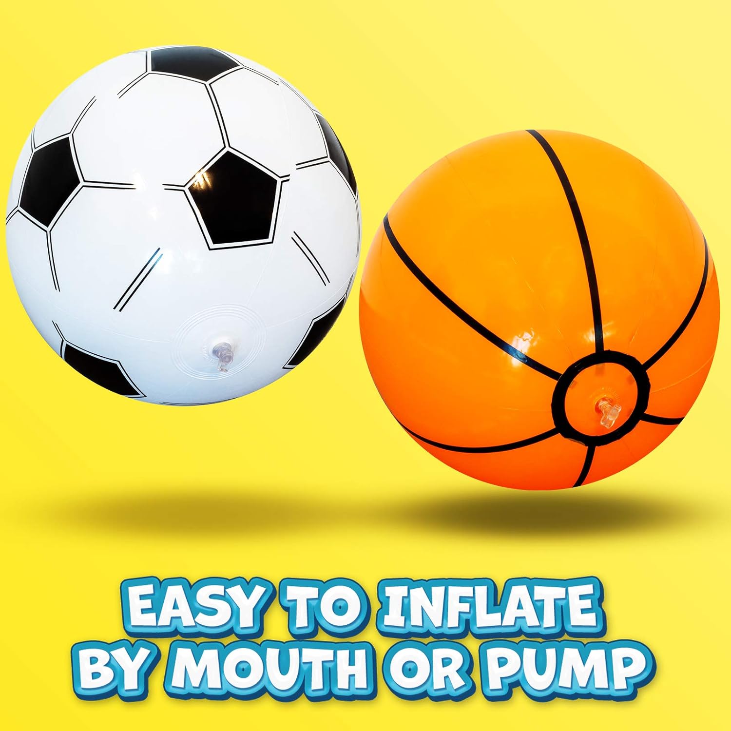 Beach Balls for Kids in Bulk: Best 8 Pack Soccer Ball & Basketball Beach Ball for Pool. Easy Blow Up Inflatable Beachball. Fun Water Toys & Kid Boys & Girls Party Favor Birthday Parties Outdoor Games: Sports & Outdoors