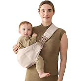 Ergobaby Upsie Sling Baby Carrier for Babies and Toddlers 6-48 Months | 2-Position Ergonomic Baby Carrier with Front Storage Pocket, Hip-Healthy Positioning, Fits 17-45 lbs, Natural Beige