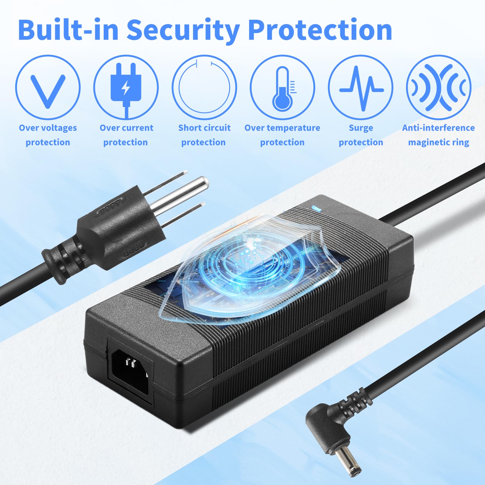 12V 10A Power Supply 120W 100V~240V AC to DC Adapter Converter Transformer,12 Volt 10 Amp Power Supply Adapter with 5.5mm x 2.5mm&2.1mm DC Output Jack for 12V Printe LED Strip Light CCTV Camera