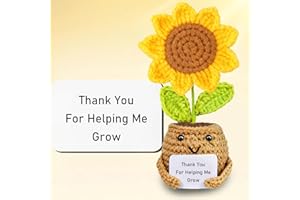 Teacher Gifts Positive Sunflower Doll Crochet with Card Cute Appreciation Gifts Thank You for Helping Me Grow Teacher Gift fr