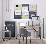 Uoisaiko 6pc Large 30x30cm Felt Bulletin Board Tiles with 30 Pins - Self view 4