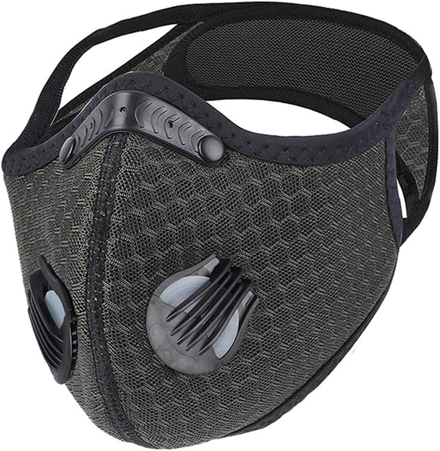 ZonMore Dustproof Mask Activated Carbon Filtration Exhaust Gas Unisex Washable Reuseable Breathing Valve Mask Half Face Bike Mask