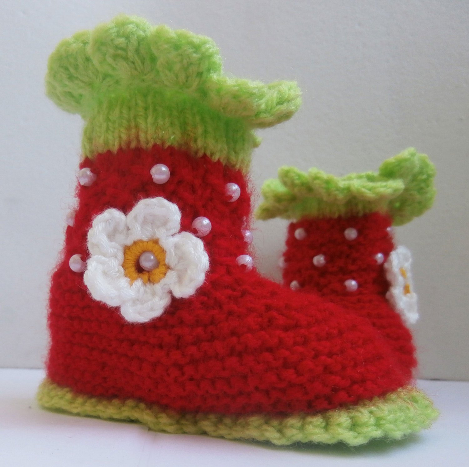 red baby booties