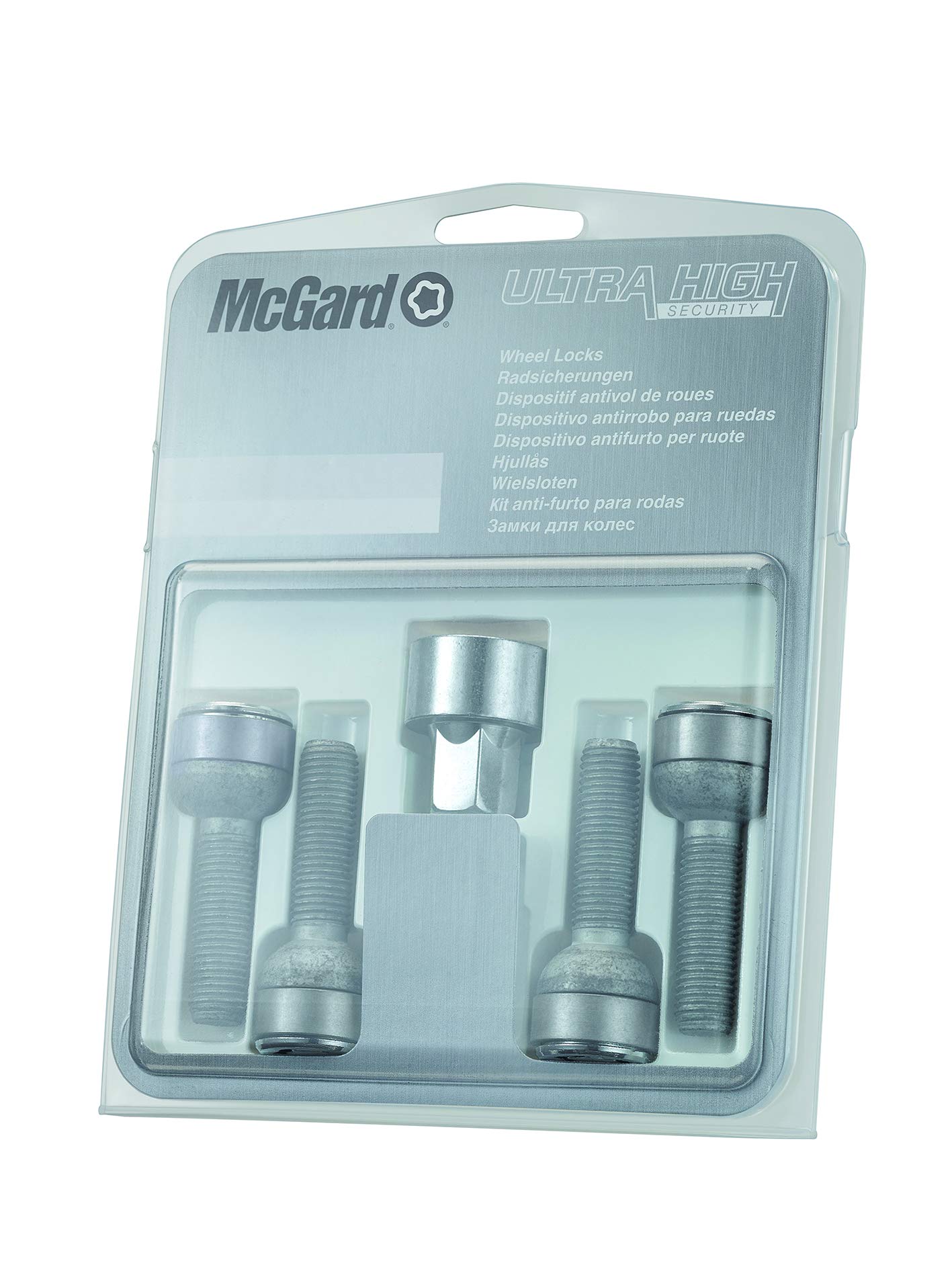 28032SL Wheel Lock Bolts SL (Ultra High Security) M14 x 1,5, radius seat, shaft length 34,5 mm, Overall length 56,3 mm, Hex size 17mm, Key diameter 28,6 mm