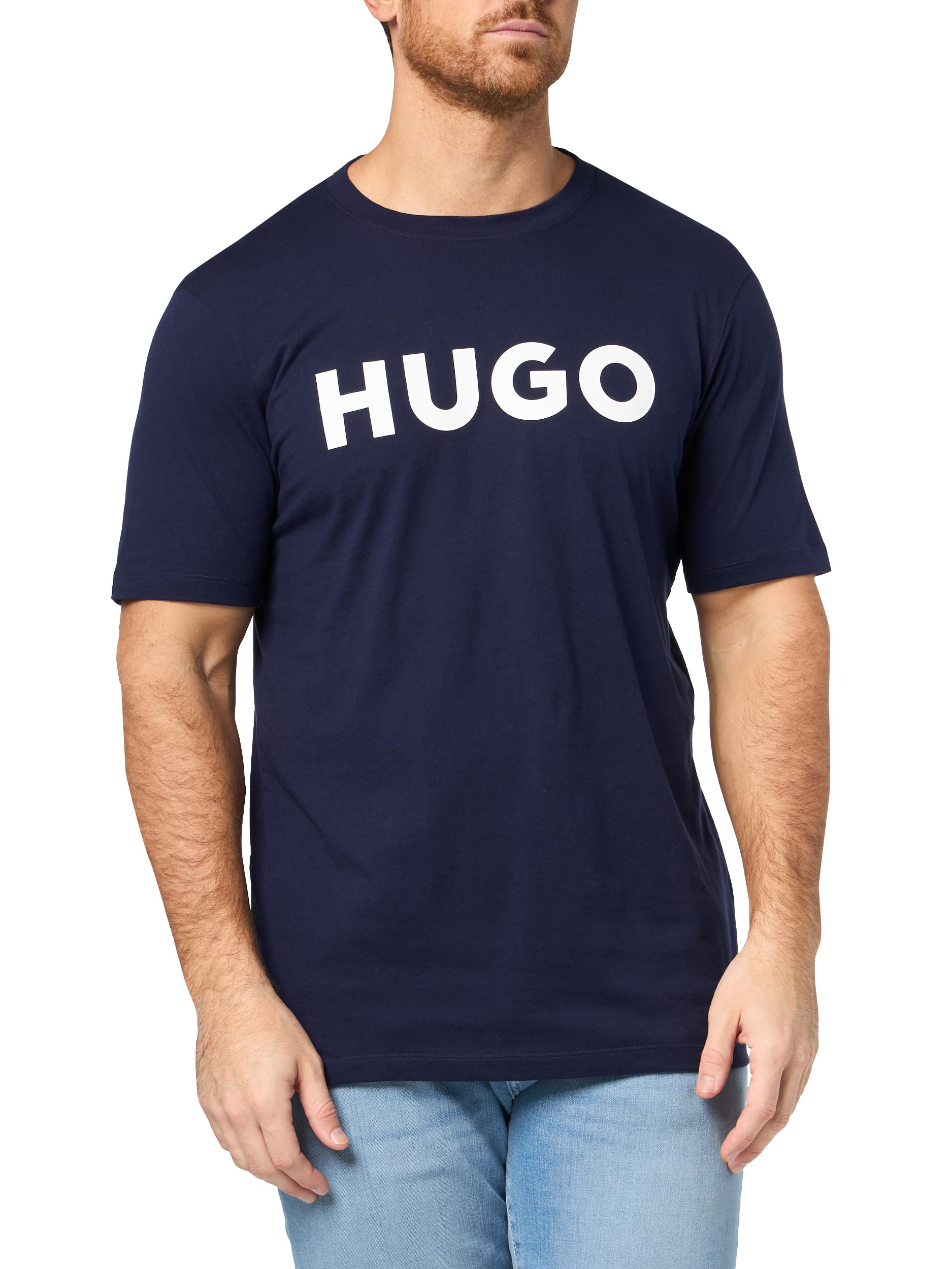 HUGO, Print Logo Short Sleeve T-Shirt, Evening Blue, S Image
