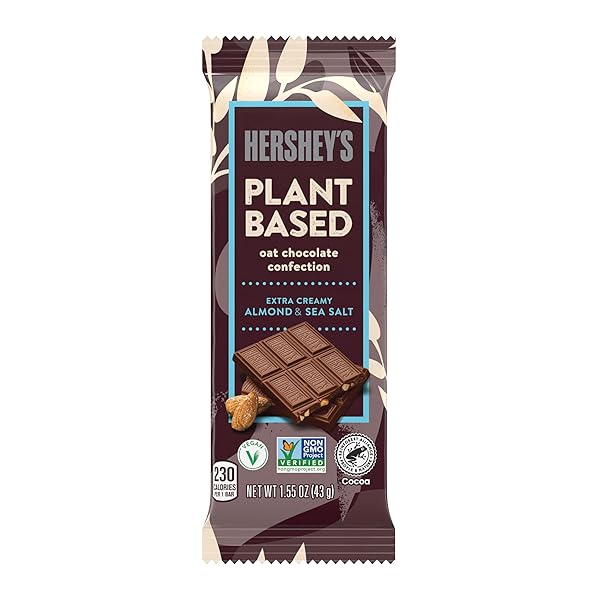 HERSHEY’S PLANT BASED OAT CHOCOLATE CONFECTION EXTRA CREAMY ALMOND & SEA SALT BAR, 1.55 OZ