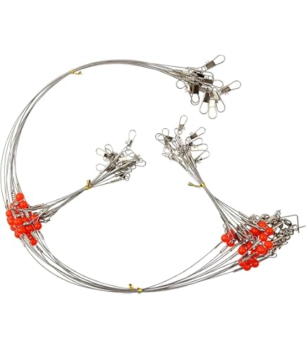 Fishing Wire Leader Rig - Stainless Steel Surf Fishing Bottom Rigs With Swivel & Snaps | 2-Arm Or 3-Arm Saltwater Rigs