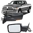 MOFOAP Driver Side Mirror Compatible with 2013-2018 Dodge Ram 1500 2500 3500 Mirrors with Heated Puddle Lamp Temperature Sensor Tuning LED Signal Power Fold (Textured Black)
