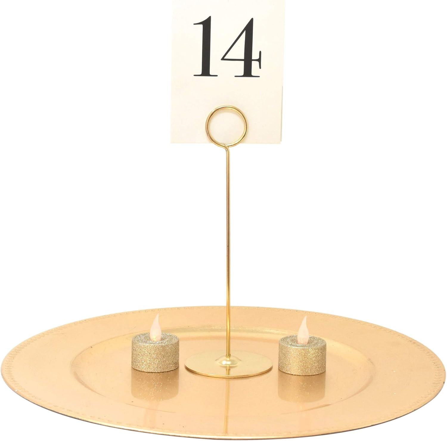 Gray Bunny Place Card Holder, 8 in Tall, 12 Pack, Gold, Table Cardholder Tabletop Menu Holder Harp-Clip Number Holder Recipe Holder Reserved Card Holder, for Restaurants, Weddings, Banquets: Home & Kitchen