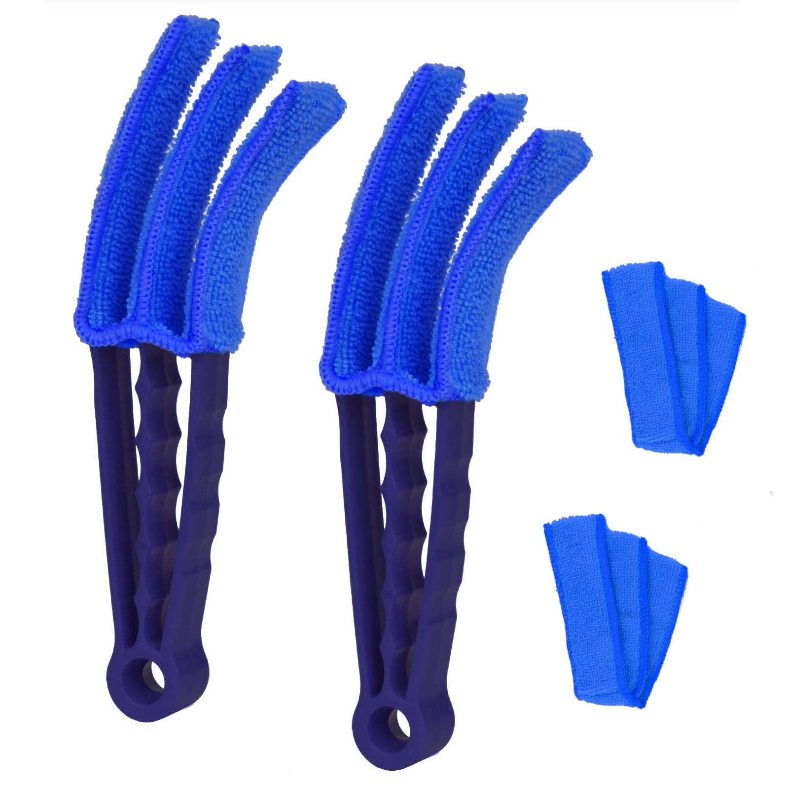 Venetian Blind Cleaner,2 PCS Window Blind Duster Brush Removable Washable with 2 Microfibre Sleeves Wet Dry Venetian Window Blind for Venetian Blinds Air Conditioner and Car AC Vent