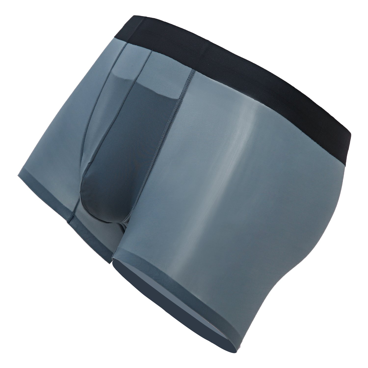 MU BAMBOO Soft Thin Men\'s Underwear Light Breathable Sports-Inspired Comfortable Boxer Shorts Quick-Drying Boxer-Brief Grey Blue XXL