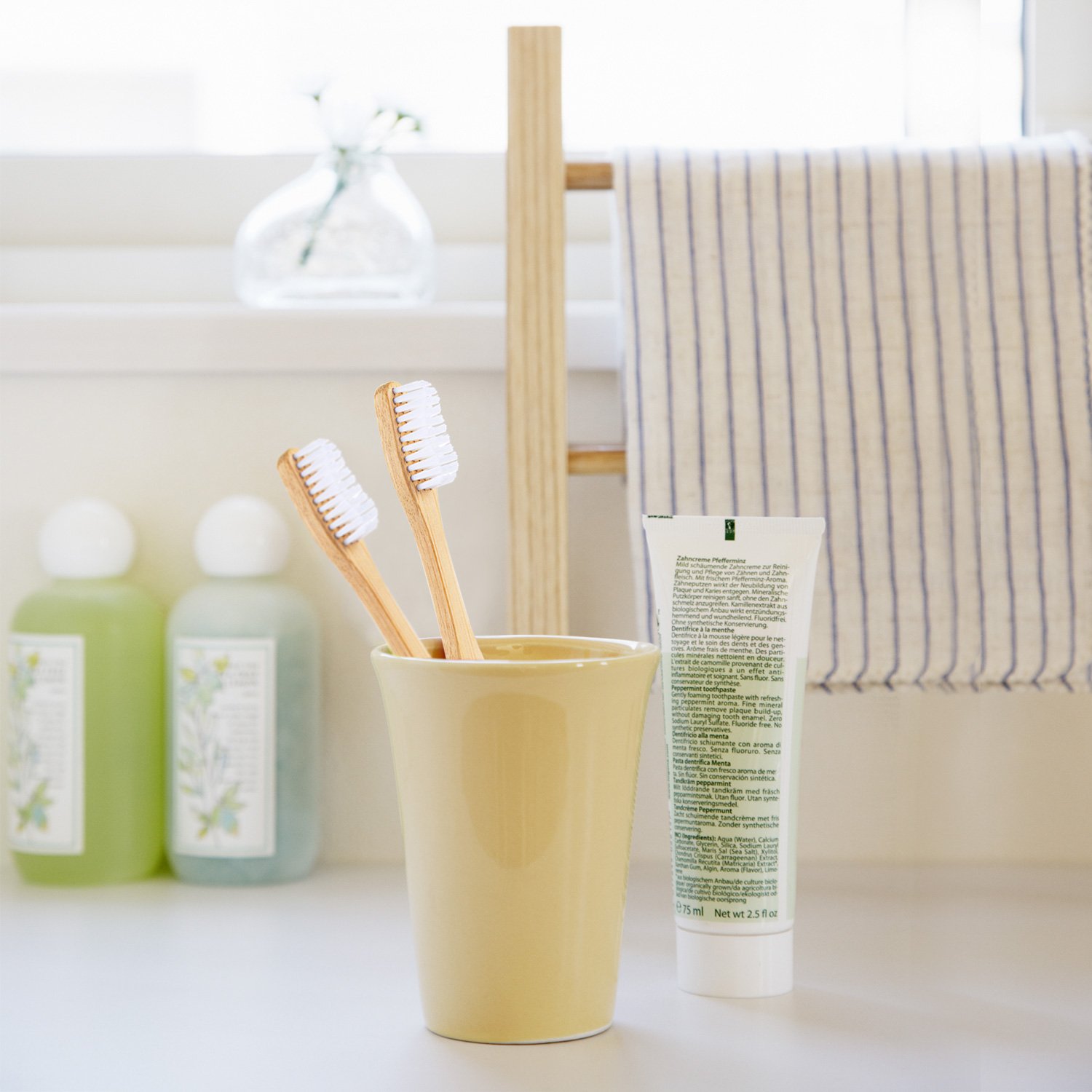 Natural Bamboo Toothbrush [8-Pack] Soft BPA Free Nylon Bristles & Individually Numbered Manual Toothbrushes by MitButy