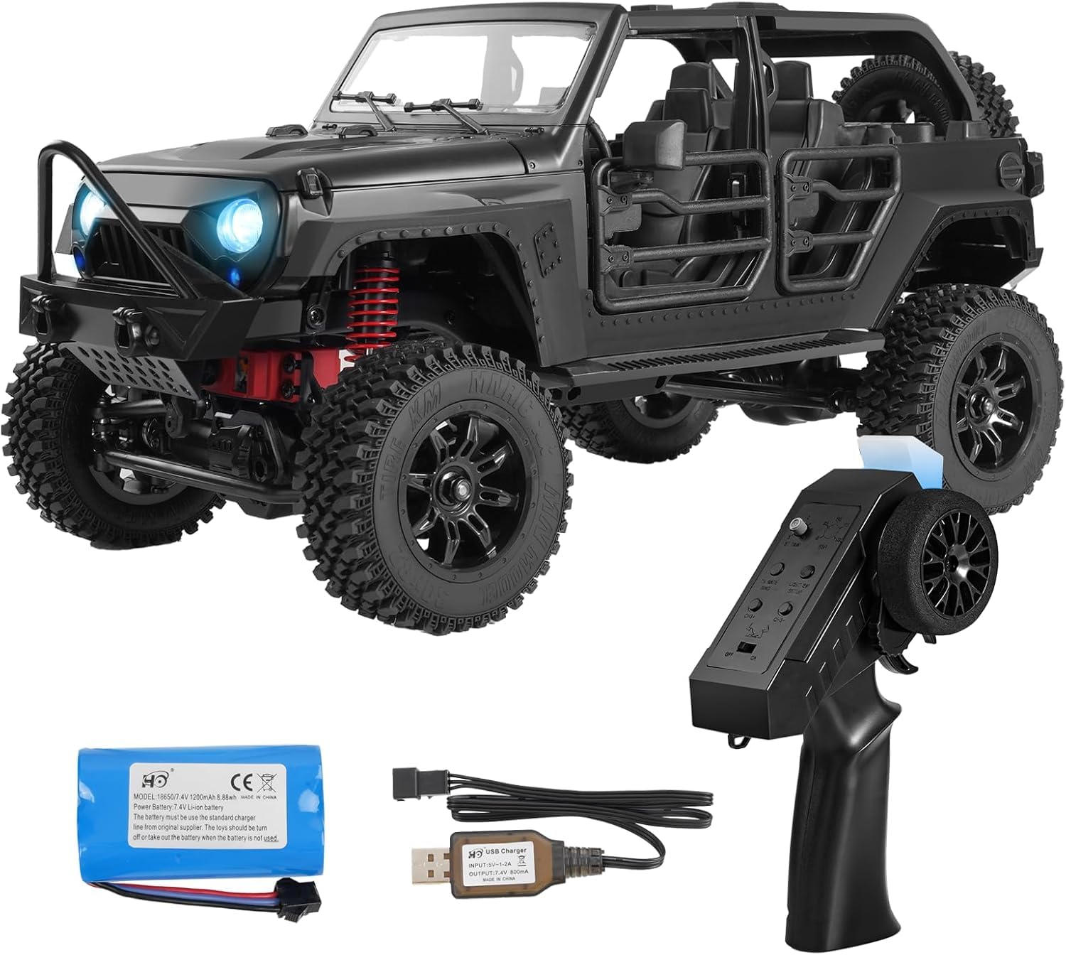 ARRIS 1/12 Scale RC Crawler, MN-128 Off-Road Truck RTR, 4WD RC Rock Crawler with 2.4G Remote Control RC Jeep Car Model for Adults Hobby Gifts (Black)