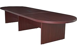 Regency with with Power Data Grommet Legacy Modular Racetrack Conference Table, 168-inch, Mahogany