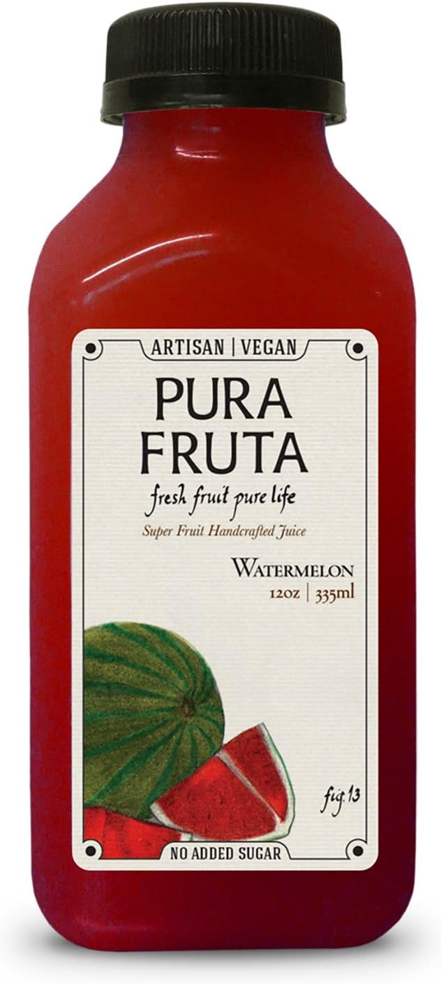 Pura Fruta Cold-Pressed Watermelon Juice 12oz (Pack of 12)