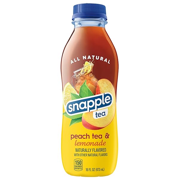 SNAPPLE PEACH TEA LEMONADE, 16 FL OZ, PACK OF 12