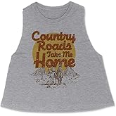 TeesAndTankYou Country Roads Take Me Home Racerback Crop Tank Top Women's