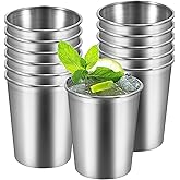 MUKLEI 16 Pack 8oz Stainless Steel Cups, Stainless Steel Stackable Pint Cups, Shatterproof Metal Cups for Drinking water, Coffee, Milkshakes