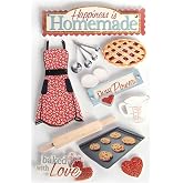 Paper House Productions Die-Cut Dimensional &amp; Glitter Accent Scrapbook Sticker Sheet - Homemade Happiness