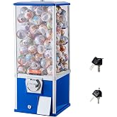 VEVOR Gumball Machine for Kids, 25" Height Home Vending Machine, PS Bouncy Balls Dispenser, Hold 230 Capsule Toys, Rectangle Bubble Gum Machine for Game Stores, Coin Operated Gumball Bank, Blue