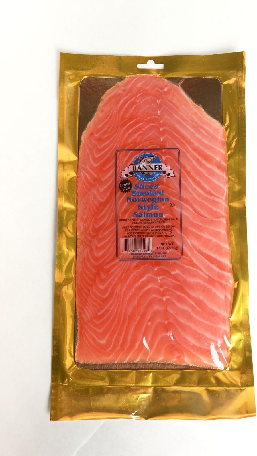 Sliced Norwegian Style Smoked Salmon, 1 LB. PKG