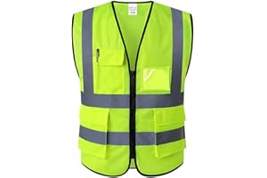 XIAKE 5 Pockets High Visibility Reflective Safety Vest for Men and Women Work Construction Vest