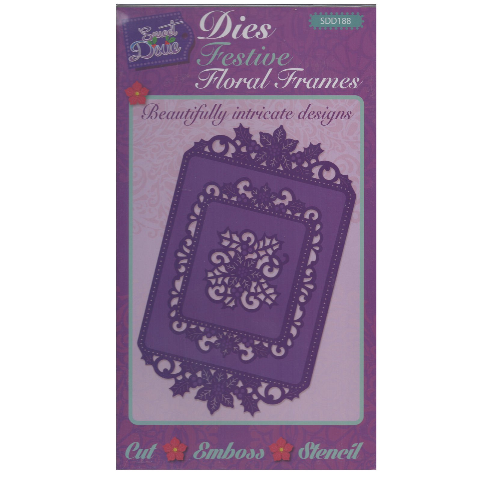 Sweet Dixie Festive Floral Frames Die, Grey