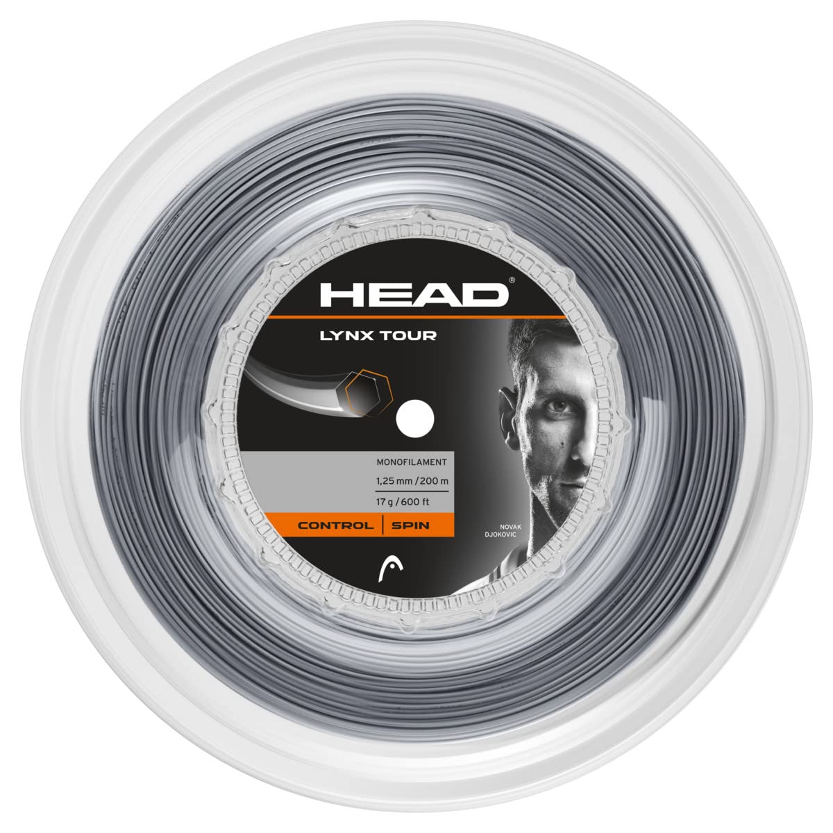 HEAD Lynx Tour 200m Reel Tennis String, Green, size 17