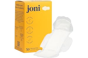 Joni Bamboo Menstrual Pads, Ultra-Thin Period Pads with Wings, Light to Medium Flow, Breathable & Unscented, Biofilm Wrapped,