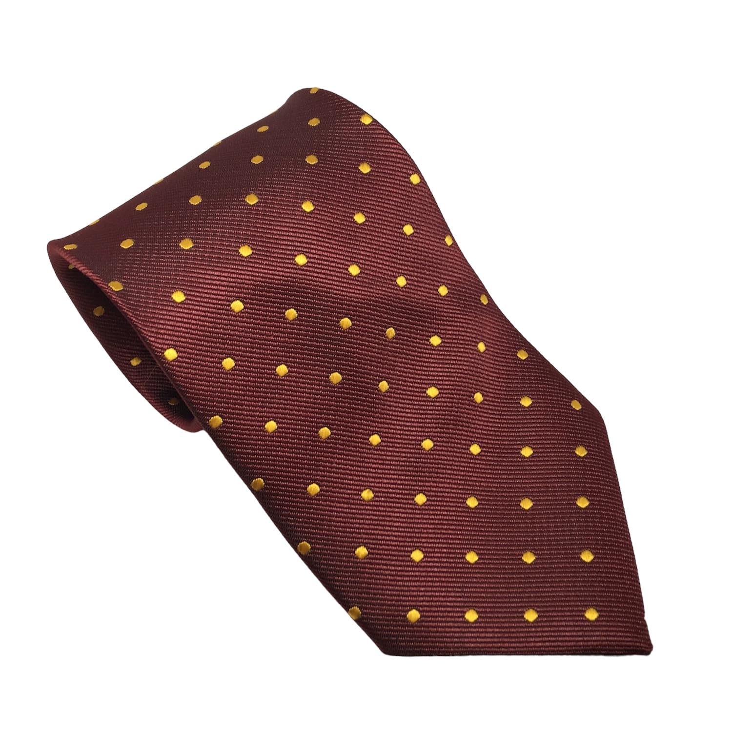 Equetech Unisex Polka Dot Showing Riding Tie (Burgundy/Gold) — image 1