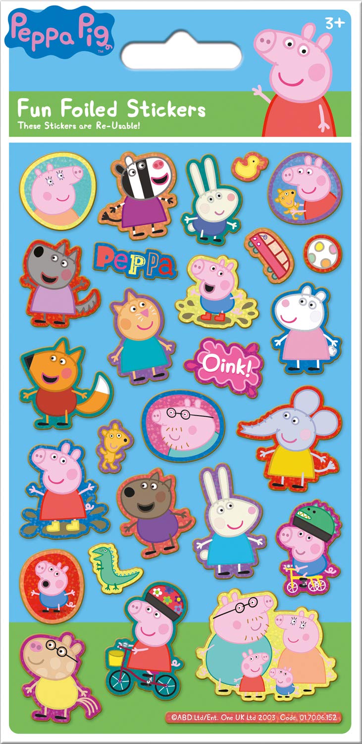 Paper Projects 01.70.06.152 Peppa Pig Blue Sparkly Reusable Sticker Pack, 19.5cm x 9.5cm