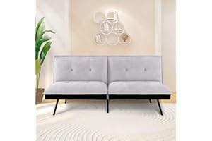 Opoiar Bed Memory Foam Convertible Sleeper Sofa Couches with Adjustable Backrests, Futon Sets for Small Spaces,Grey, 71in Sofabed, Grey-536