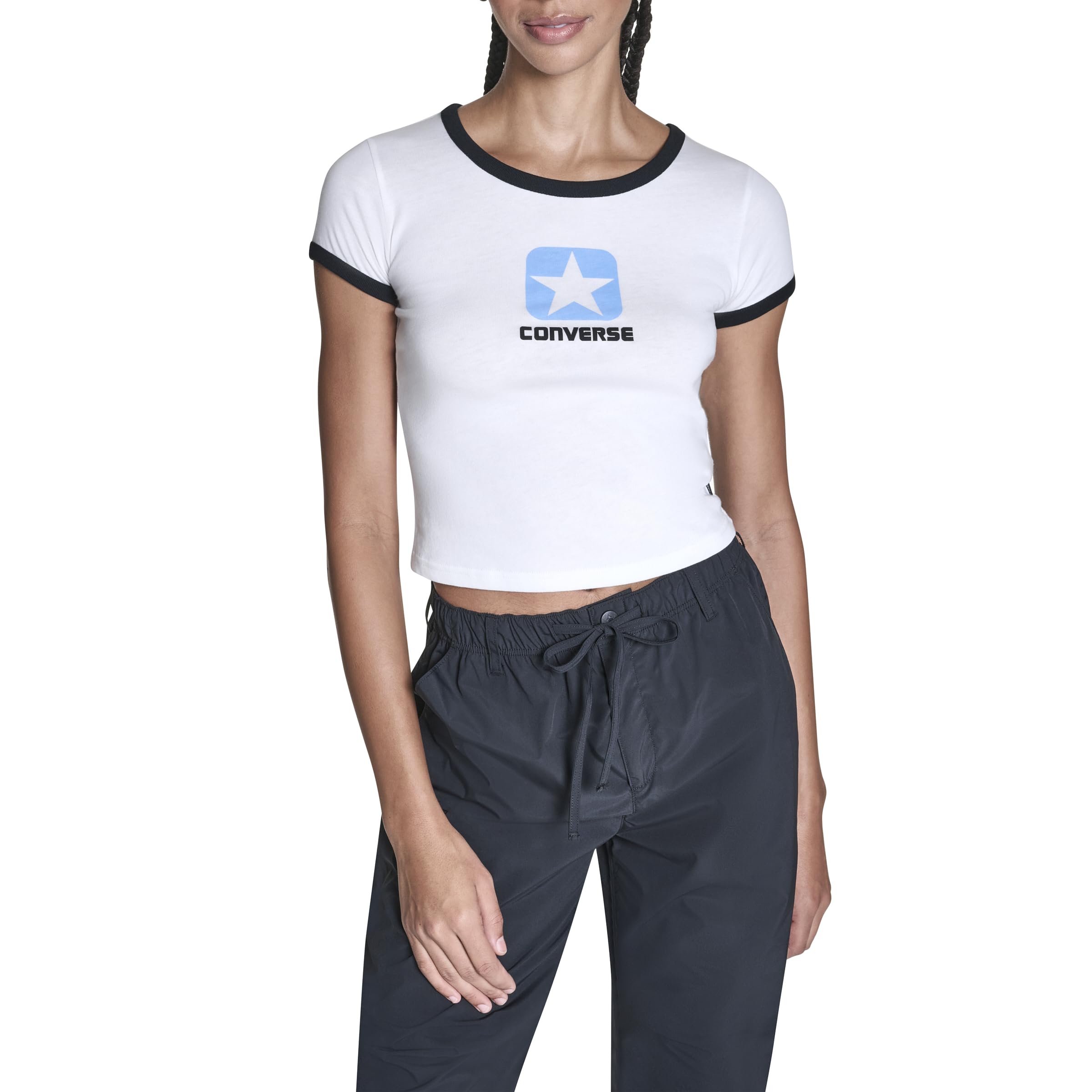 Photo 1 of Converse Women's Casual Box Star Crew Neck T-Shirt, White, S