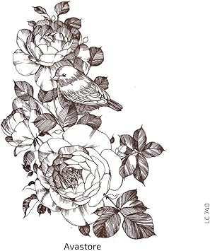 Tatouage Temporaire Femme Boutons De Rose Dessin Réalistes D