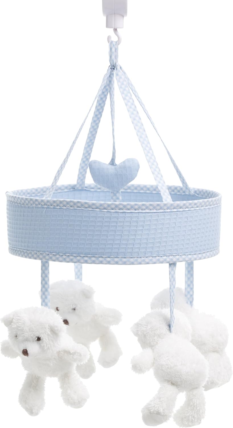 baby blue cot mobile