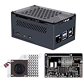 GeeekPi P33 M.2 NVME M-Key PoE+ Hat with Official Pi 5 Active Cooler and Aluminum Case for Raspberry Pi 5, Support M.2 NVMe S