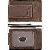kinzd Money Clip, Front Pocket Wallet, Leather RFID Blocking Strong Magnet thin Wallet | RFID Blocking, Strong Magnet, thin